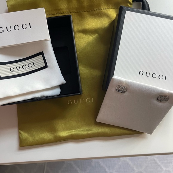 Gucci White Gold Double G Earrings - Picture 1 of 3